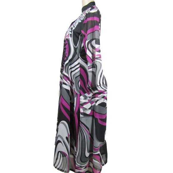 VTG 70s Groovy M L Mod Psychedelic WHIMSIGOTH Hippie Witchy Midi Purple Dress - Picture 6 of 11